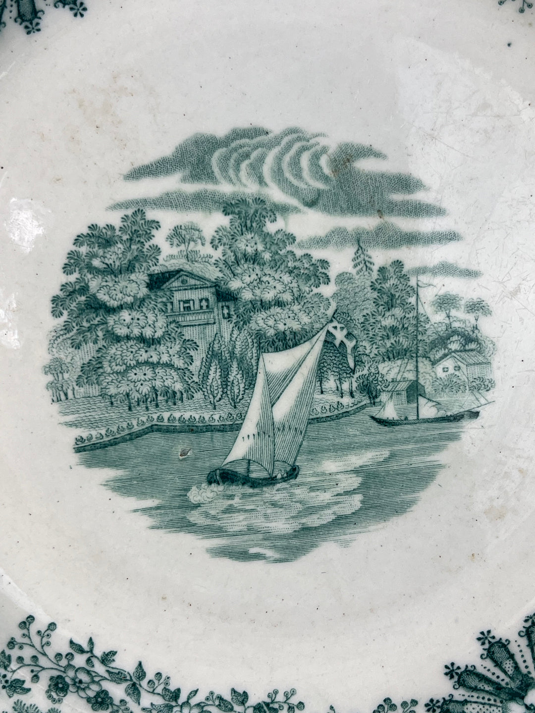 Piatto ceramica Gustavsberg decoro transfer