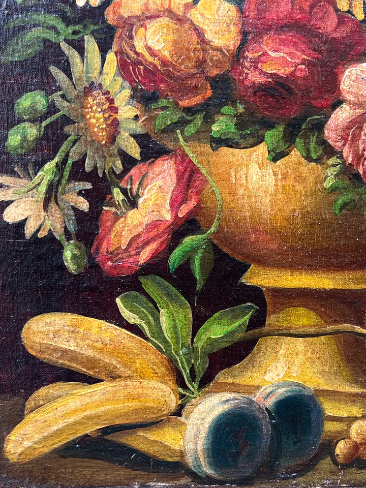 Coppia Quadri Bouquet olio su tela primi '900