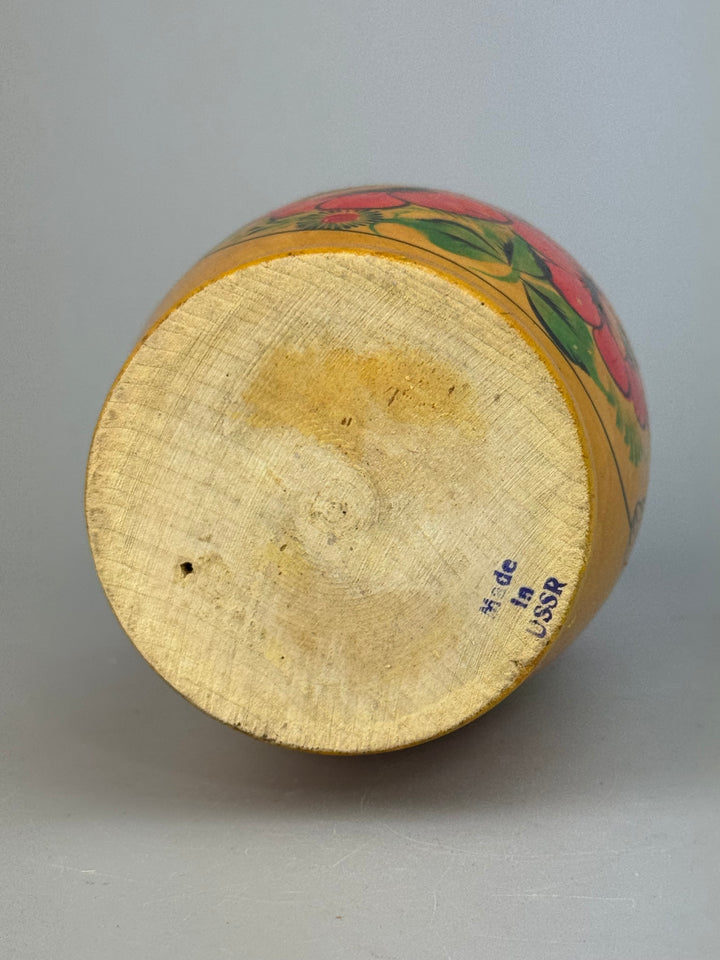 Matrioska russa vintage in legno dipinto 11 pezzi anni 70