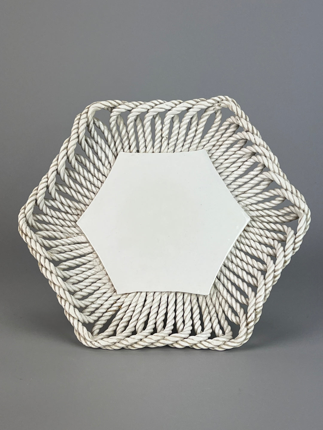 Alzata italiana ceramica bianca vintage