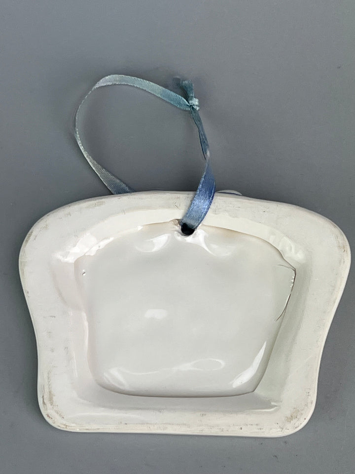 Coppia di targhette vintage in porcellana "Donna" e "Uomo"
