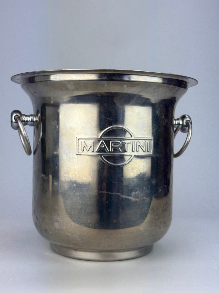 Secchiello ghiaccio Martini vintage in acciaio inox Made in Italy