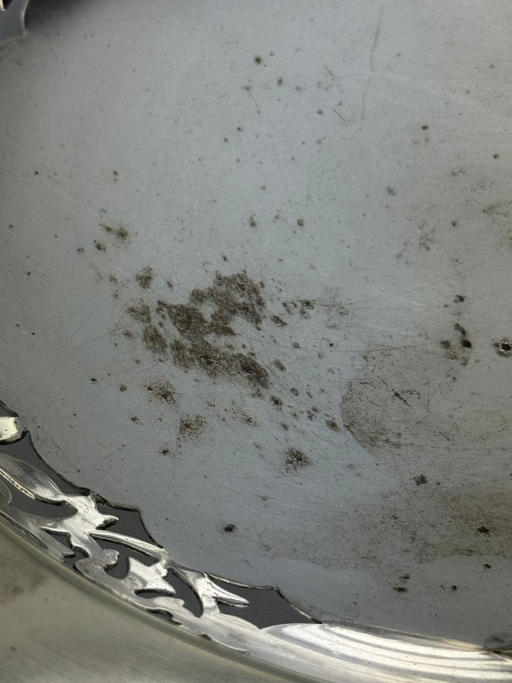 Centrotavola Cestino vintage in silverplate con dettaglio traforato