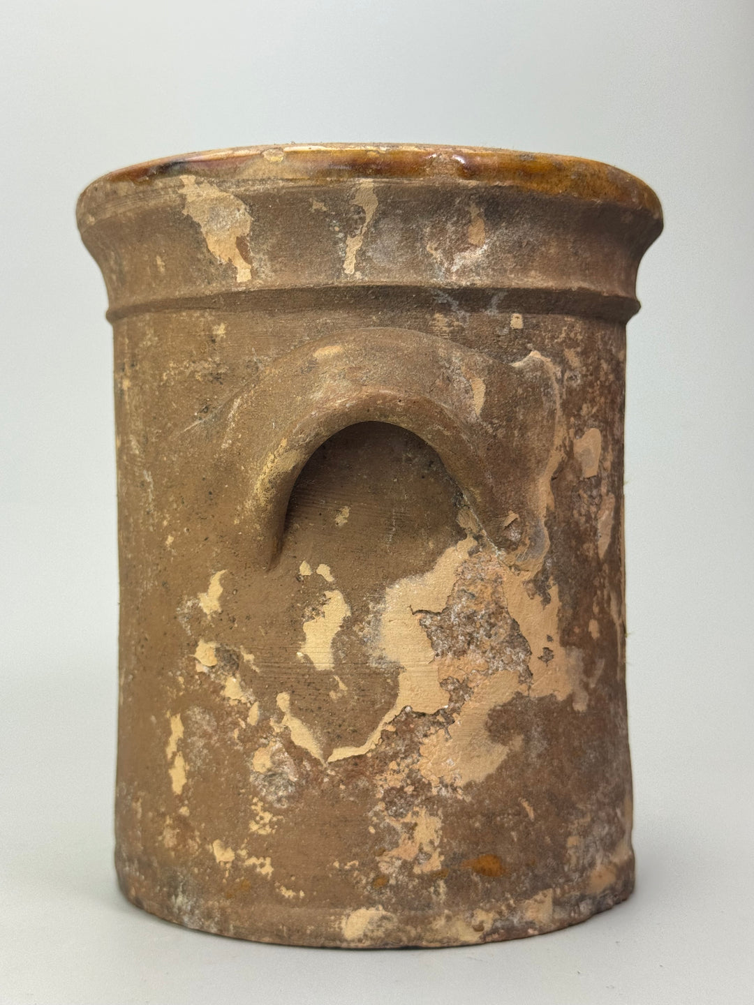 Vaso Antico in terracotta con manici Ceramica Popolare Rustica