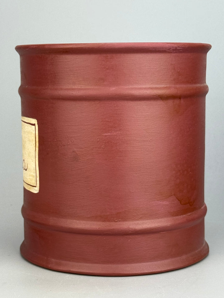 Coppia di Barattoli da Cucina in Ceramica Dipinta a Mano “Farina” e “Zucchero” Stile Rustico