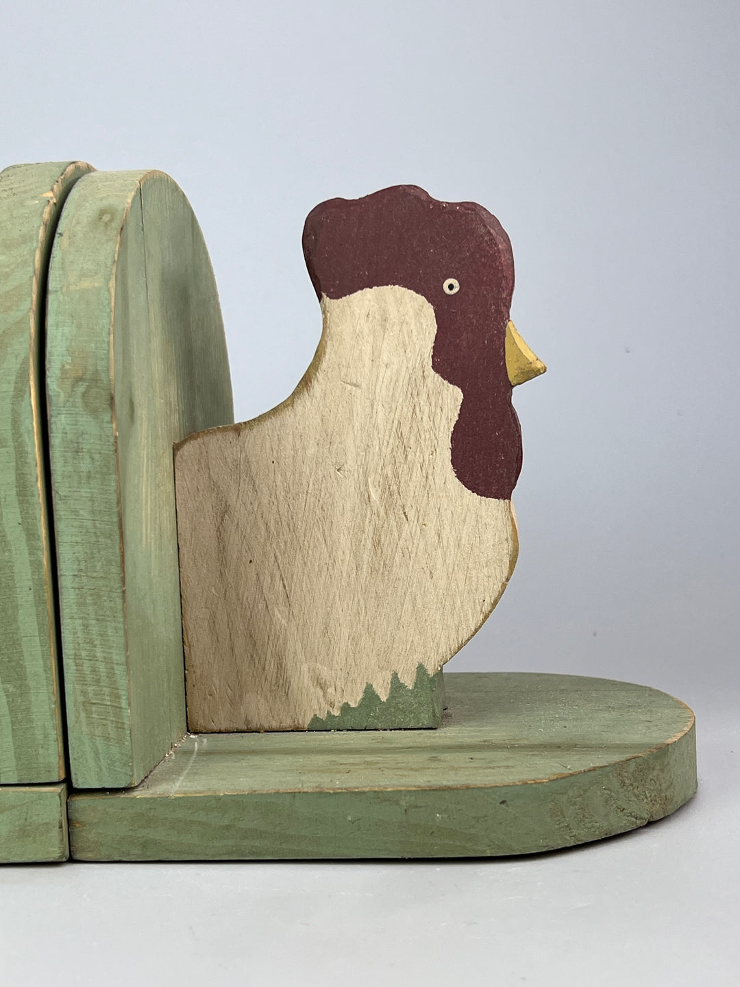 Fermalibri in Legno con Galline – Artigianato Country Vintage