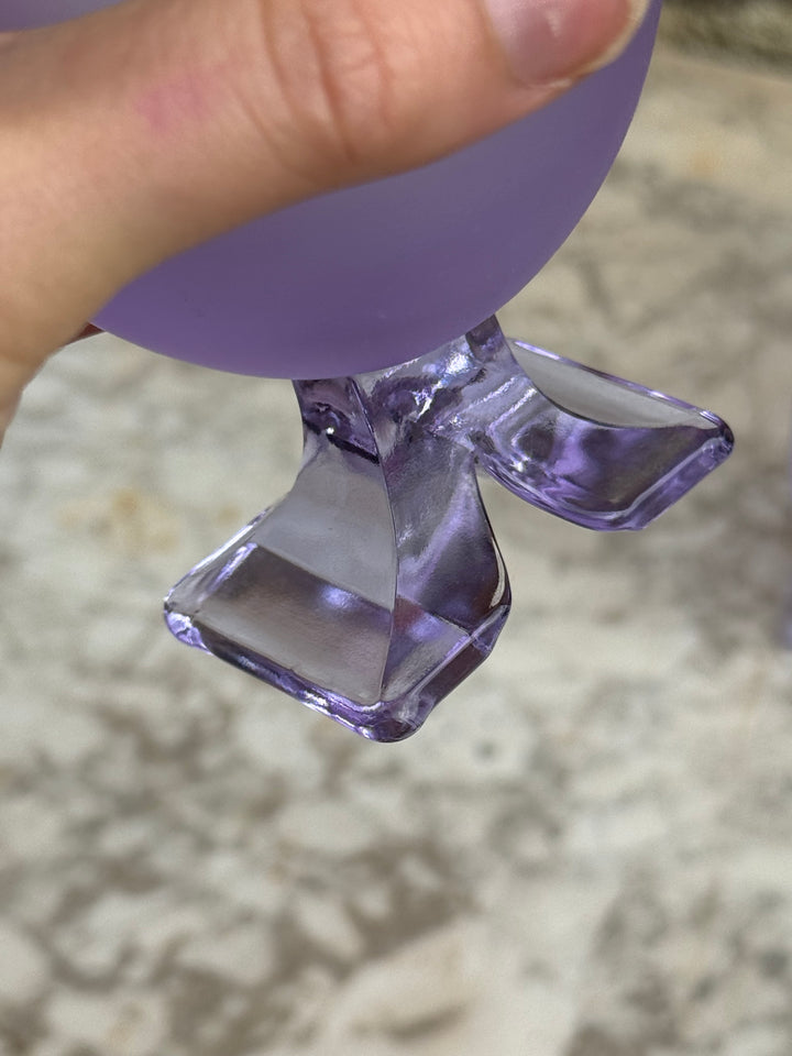 Set di 12 Calici Mid-Century in vetro satinato viola