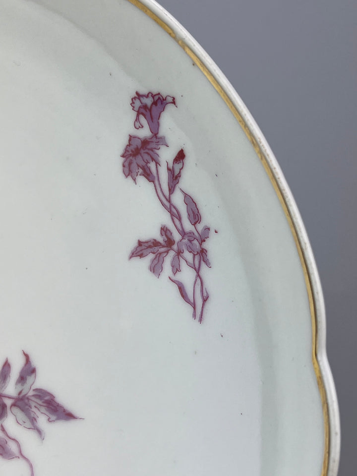 Alzata in porcellana Richard Ginori con decoro floreale viola