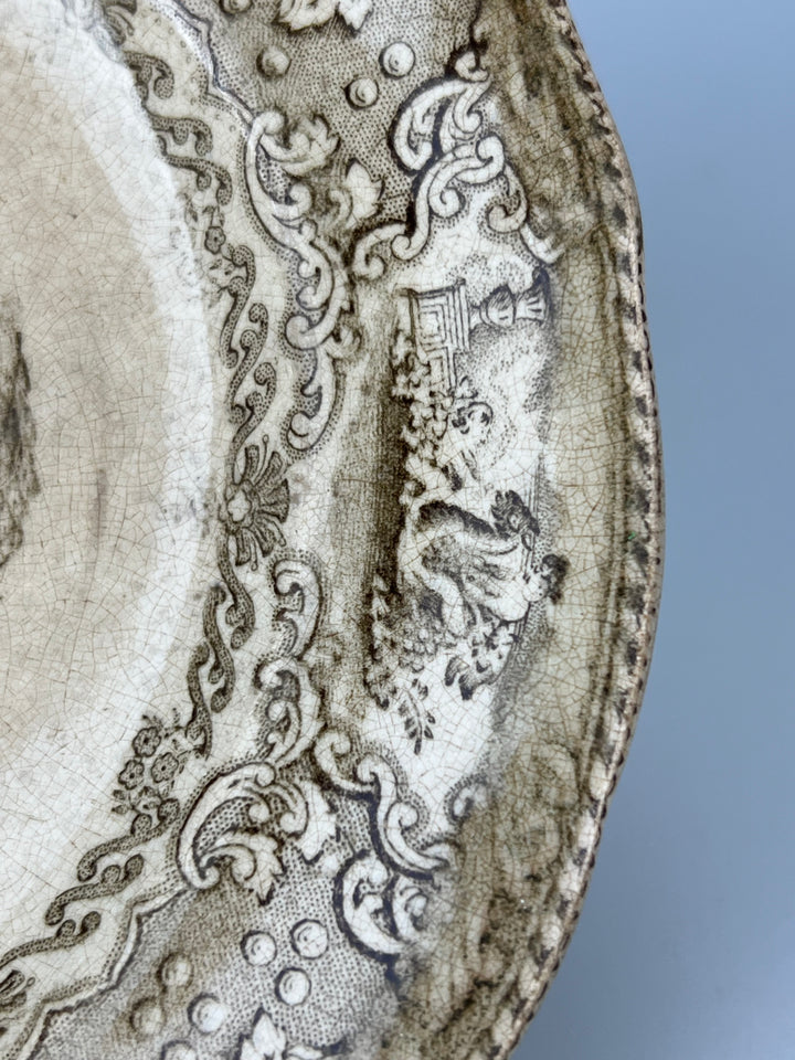 Piatto Antico J. & M.P. Bell & Co – Decoro Italian Lakes, Staffordshire