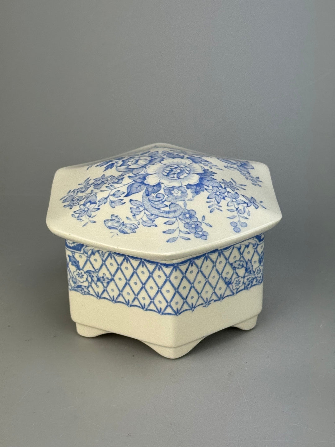 Scatola ceramica Mason's decoro floreale Stratford vintage