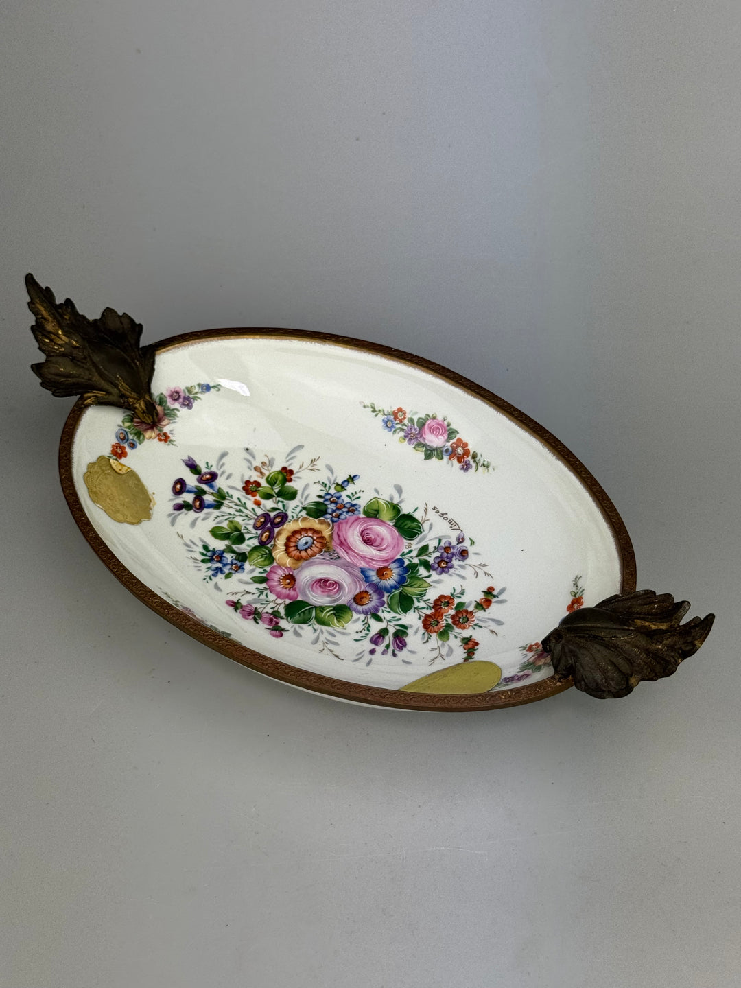 Svuotatasche vintage Limoges France in porcellana dipinta a mano