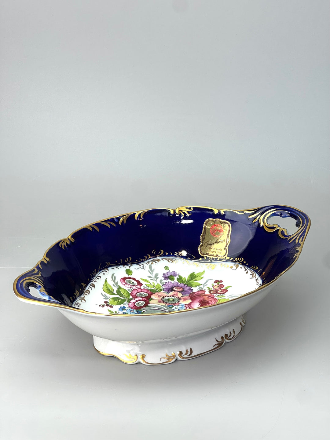 Svuotatasche vintage in porcellana di Limoges dipinta a mano