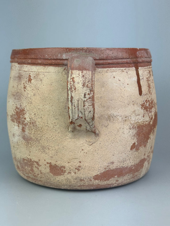 Contenitore rustico vintage in terracotta con due manici