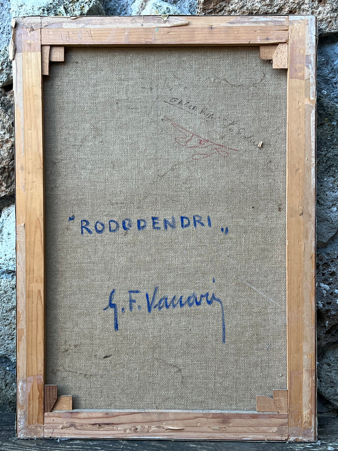 Quadro olio su tela "Rododendri"