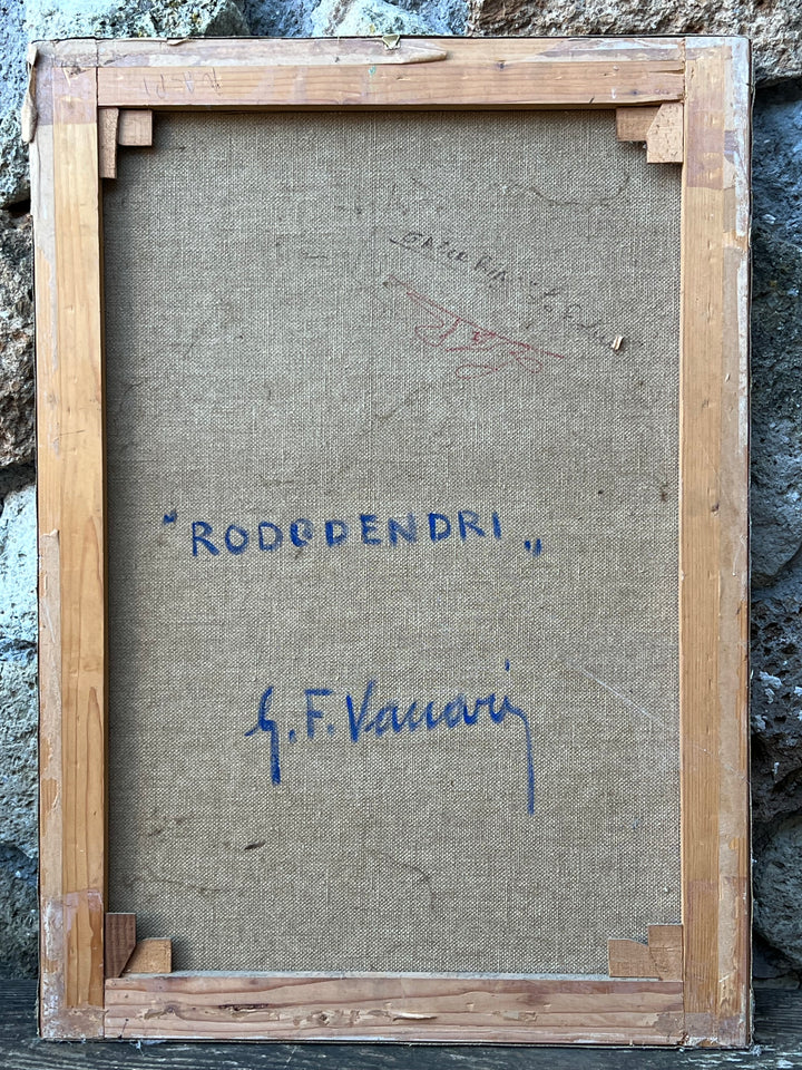 Quadro olio su tela "Rododendri"
