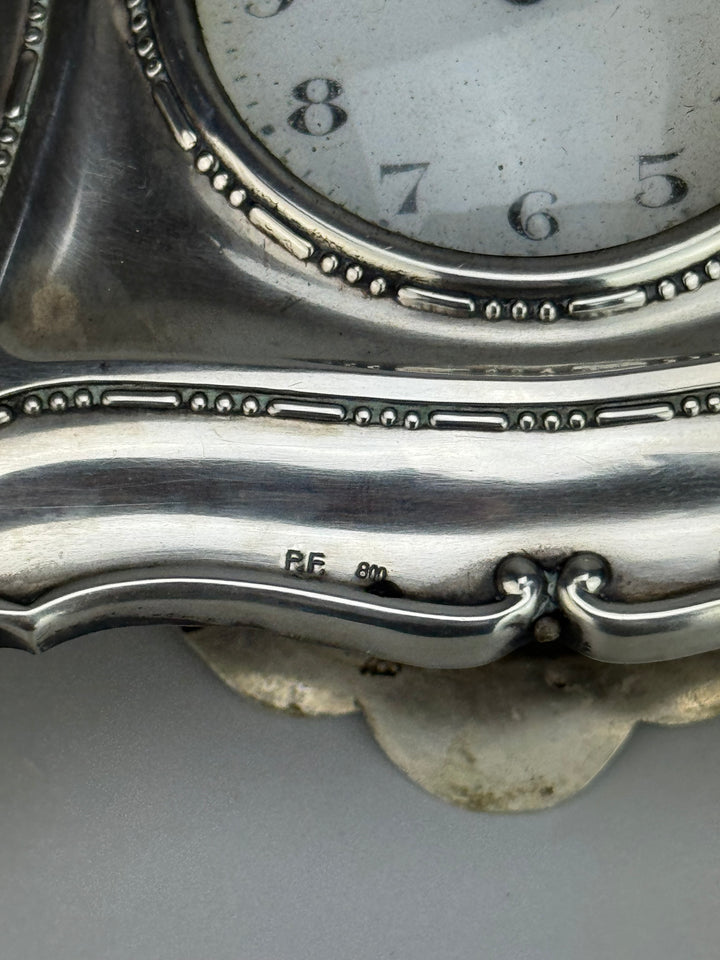 Sveglia da tavolo Veglia in argento 800 vintage