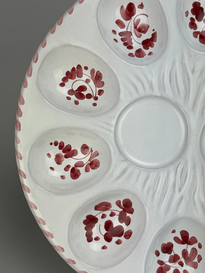Piatto Portauova in ceramica Deruta dipinto a mano