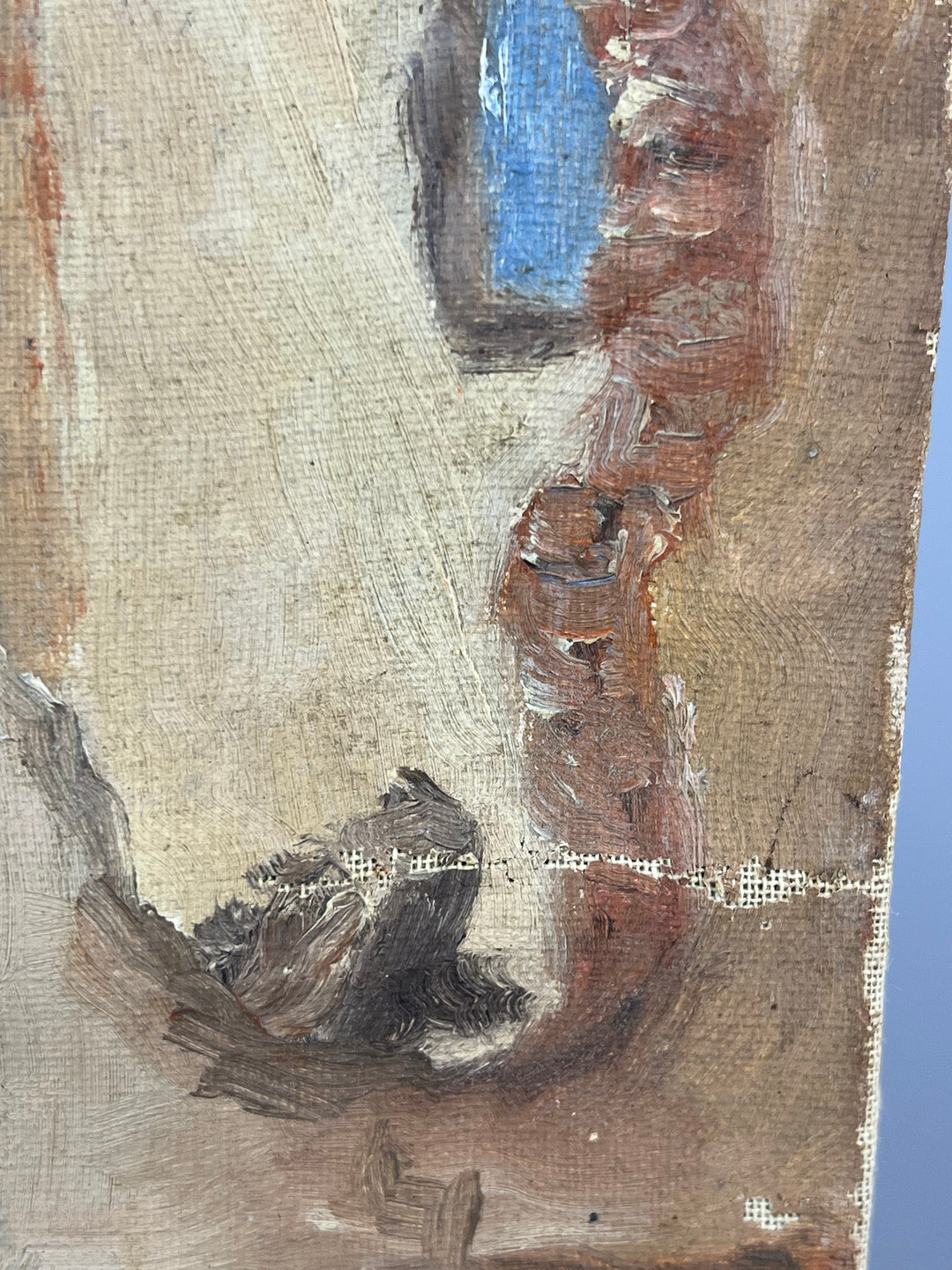 Quadro olio su tela mendicante vintage