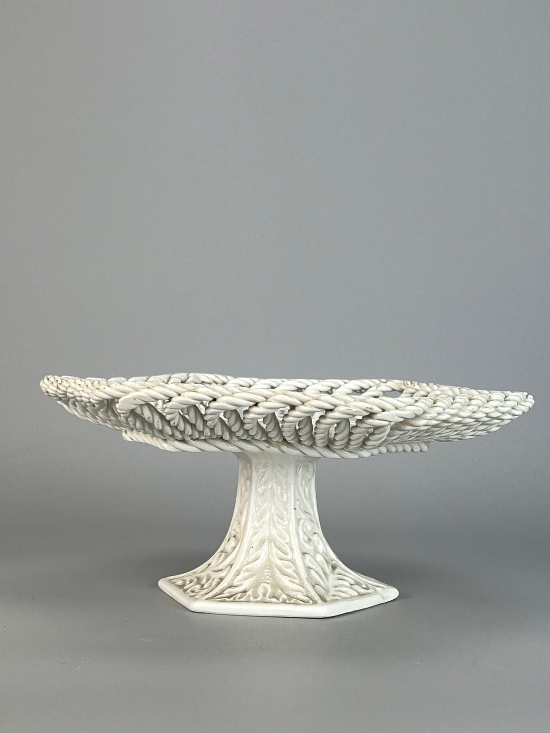 Alzata italiana ceramica bianca vintage