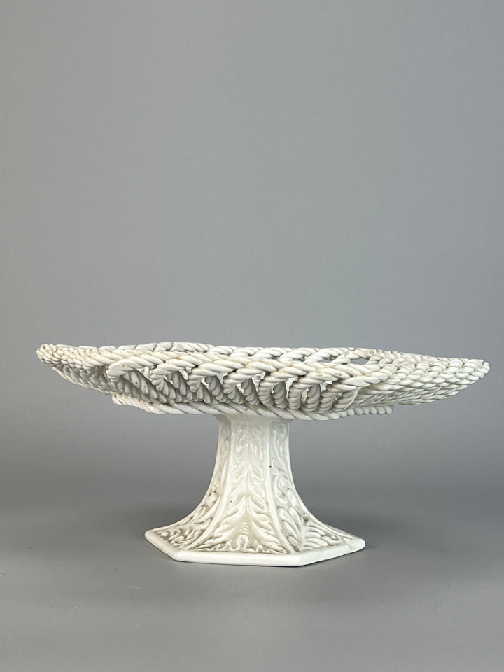 Alzata italiana ceramica bianca vintage