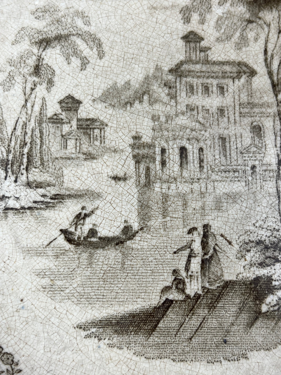 Piatto Antico J. & M.P. Bell & Co – Decoro Italian Lakes, Staffordshire