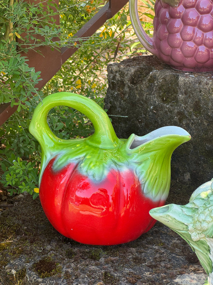 Brocca vintage in ceramica a forma di pomodoro