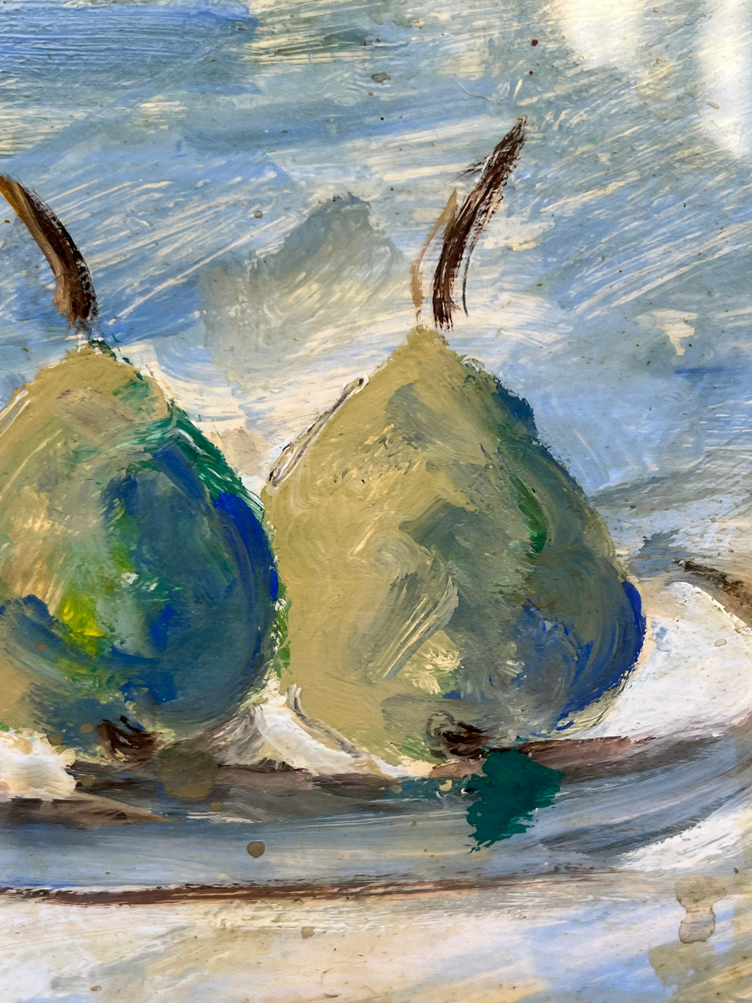 Dipinto a olio su tavola Natura morta con pere