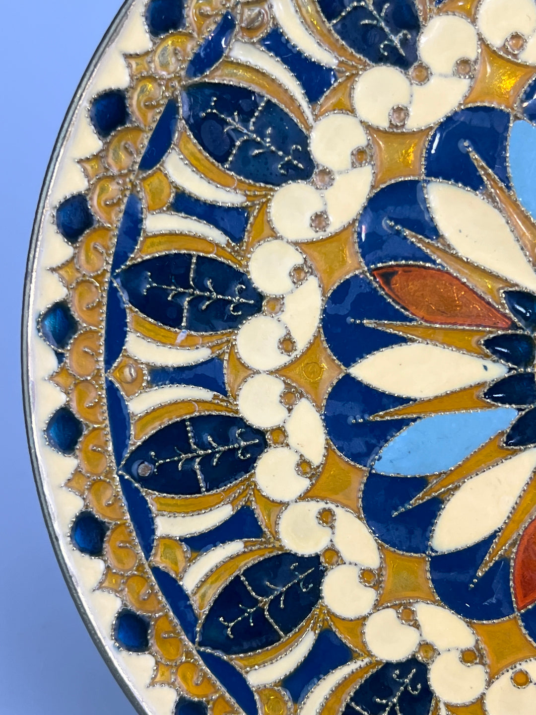 Piatto da parete marocchino in ottone smaltato