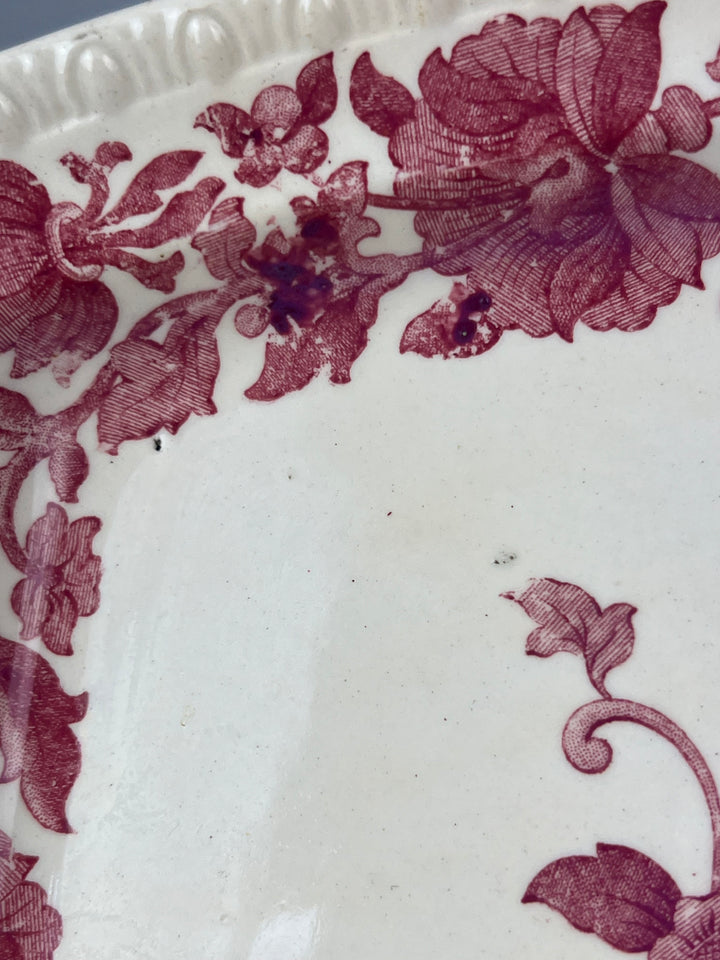 Vassoio ceramica copeland decoro rosa