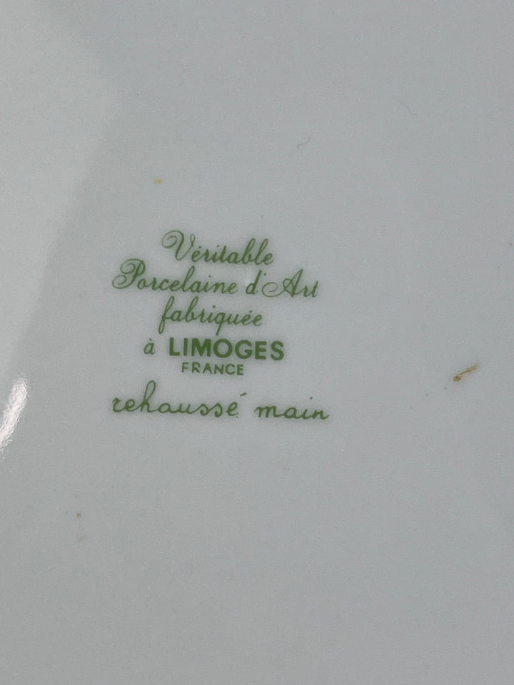Piatto decorativo in porcellana di Limoges con scena di campagna