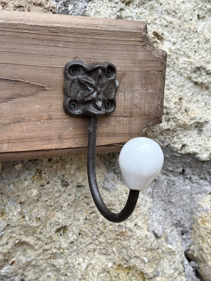 Appendiabiti da muro legno pomelli porcellana