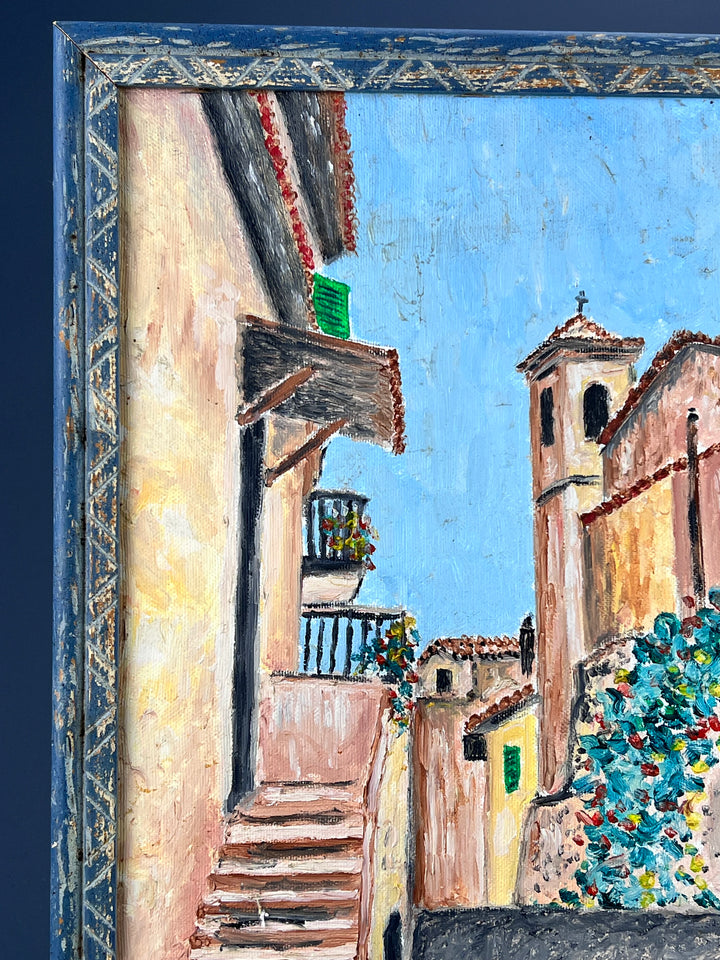 Quadro olio Scorcio cittadino