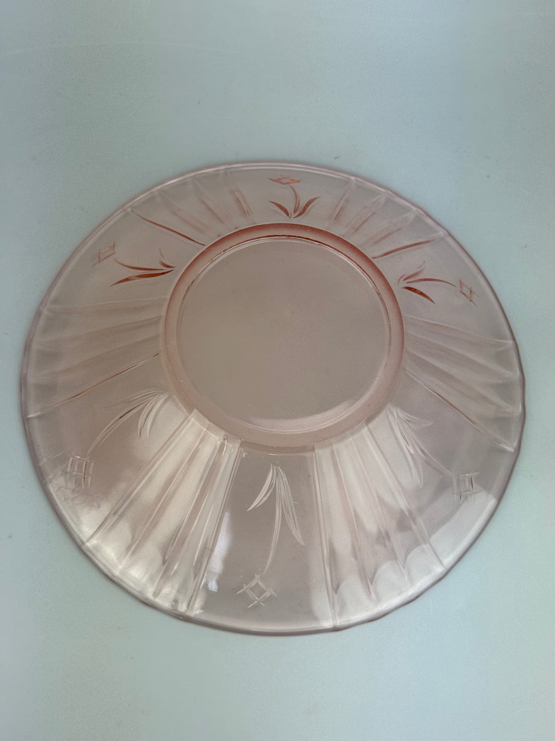 Servizio da macedonia vintage 6 persone in vetro rosa decoro floreale