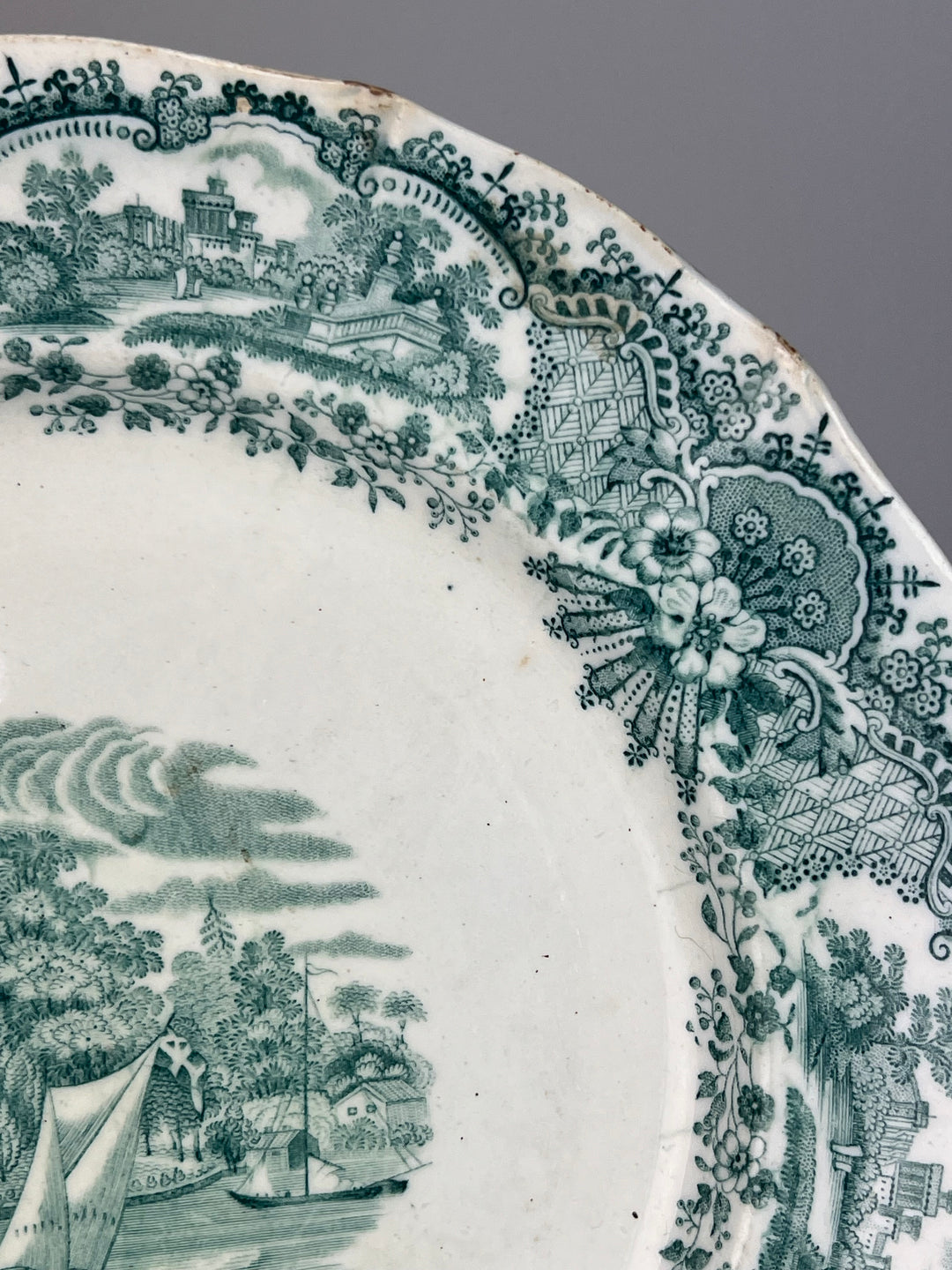 Piatto ceramica Gustavsberg decoro transfer