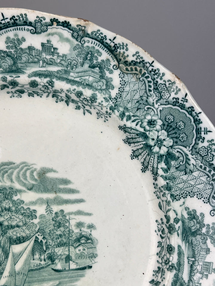 Piatto ceramica Gustavsberg decoro transfer