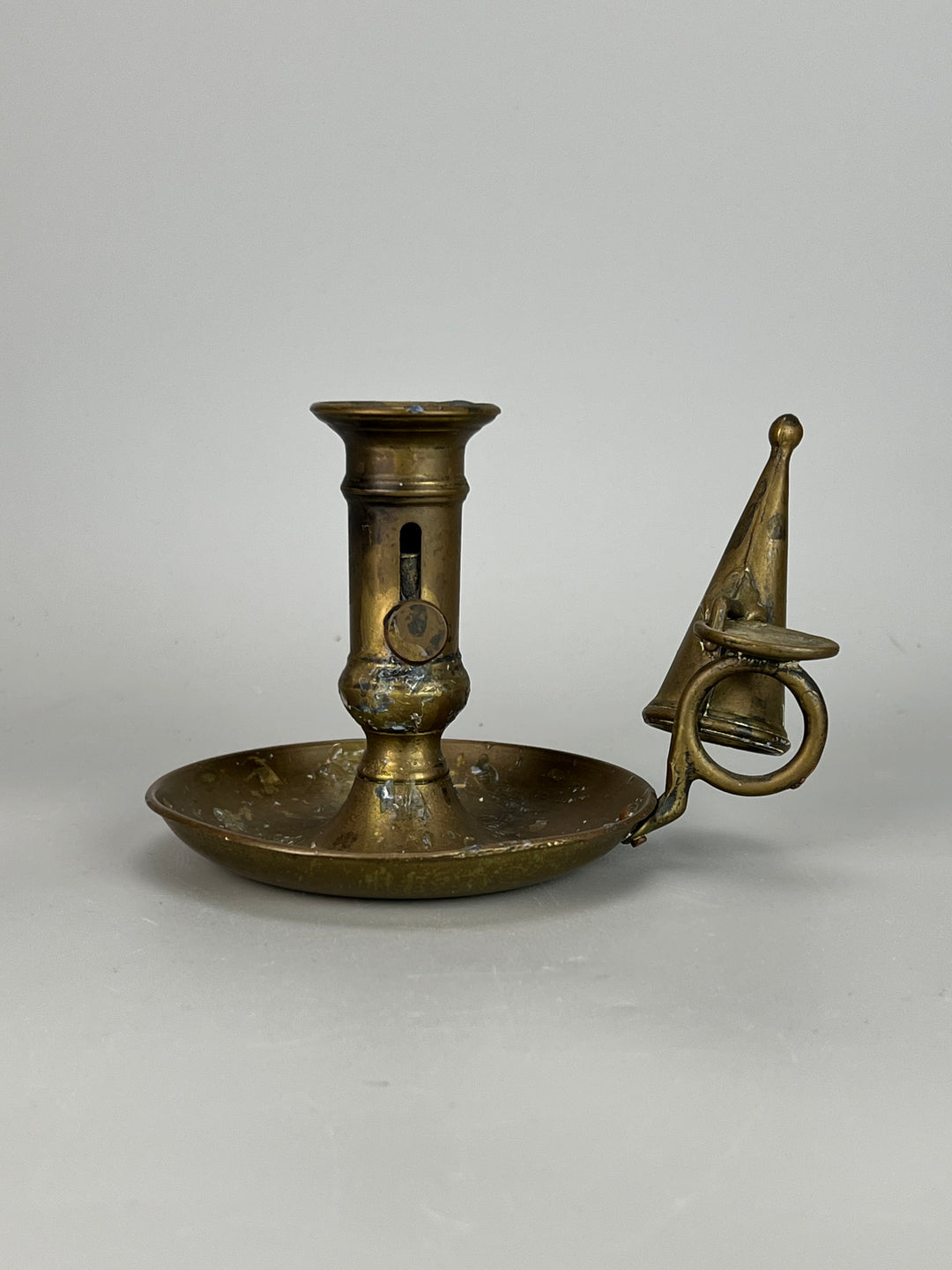 Portacandela ottone spengifiamma vintage