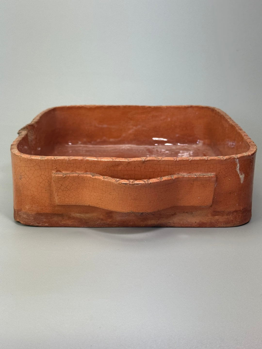 Pirofila in terracotta con manici vintage produzione artigianale