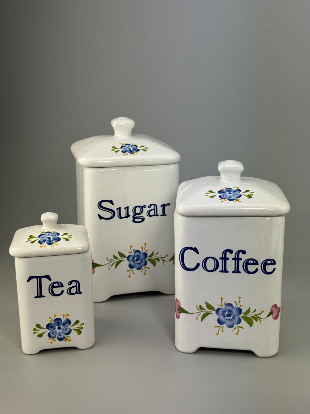 Set barattoli da cucina in ceramica portoghese Tea Coffee Sugar