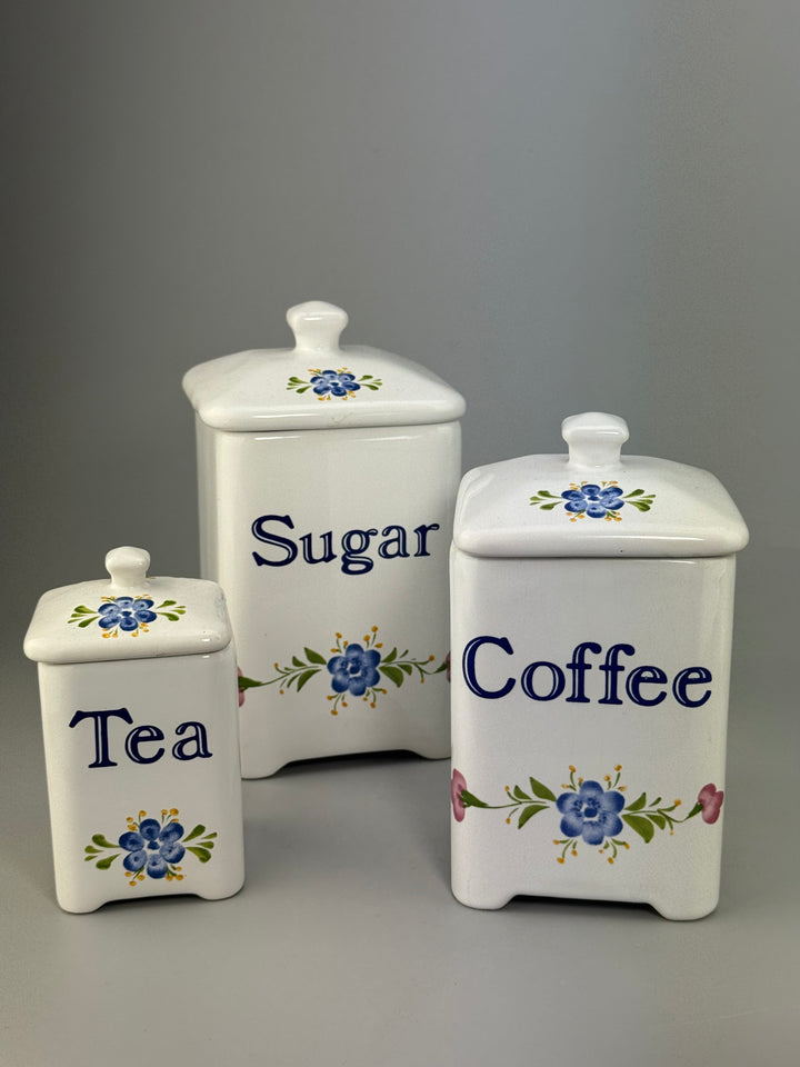Set barattoli da cucina in ceramica portoghese Tea Coffee Sugar