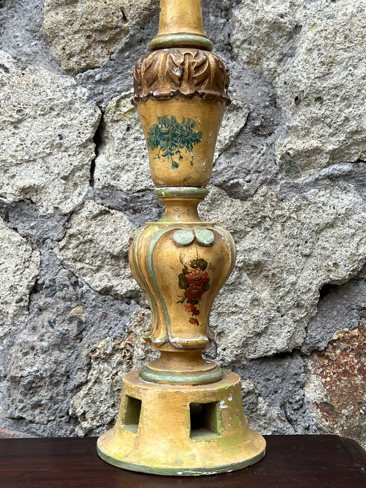 Lampada da tavolo legno dipinto