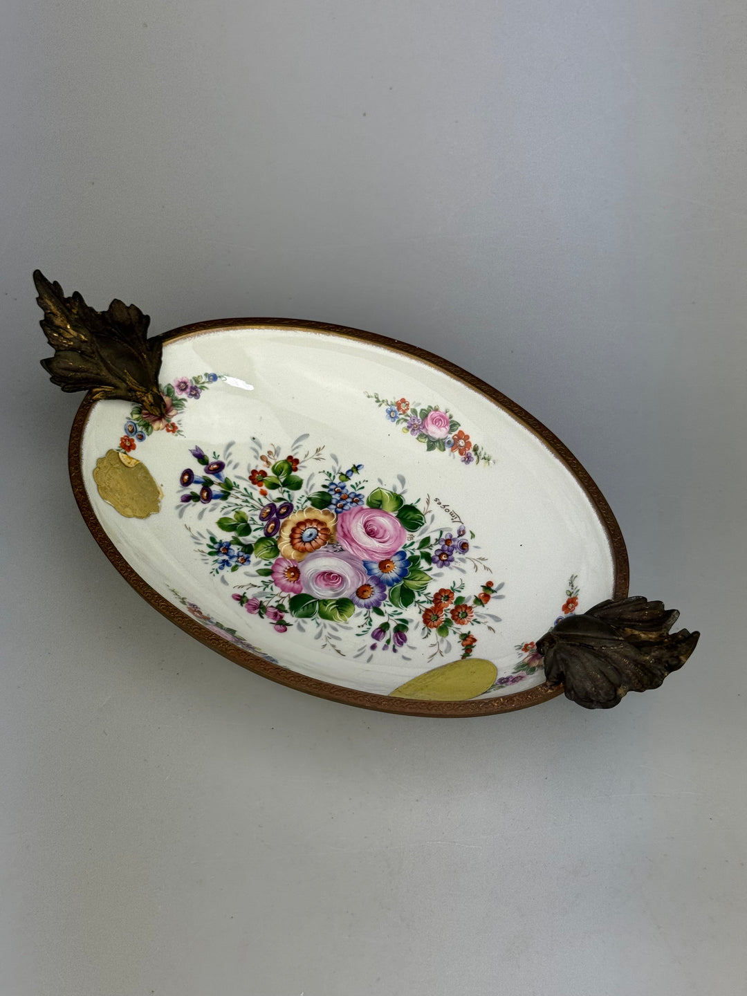 Svuotatasche vintage Limoges France in porcellana dipinta a mano