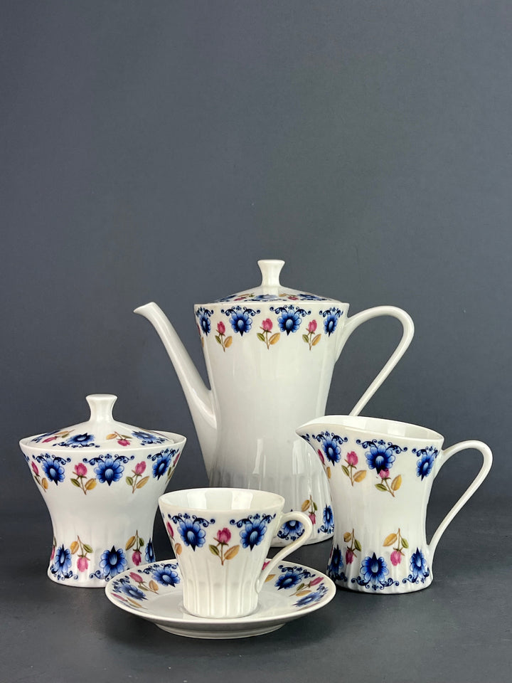 Servizio caffè dodici persone decoro floreale Bavaria