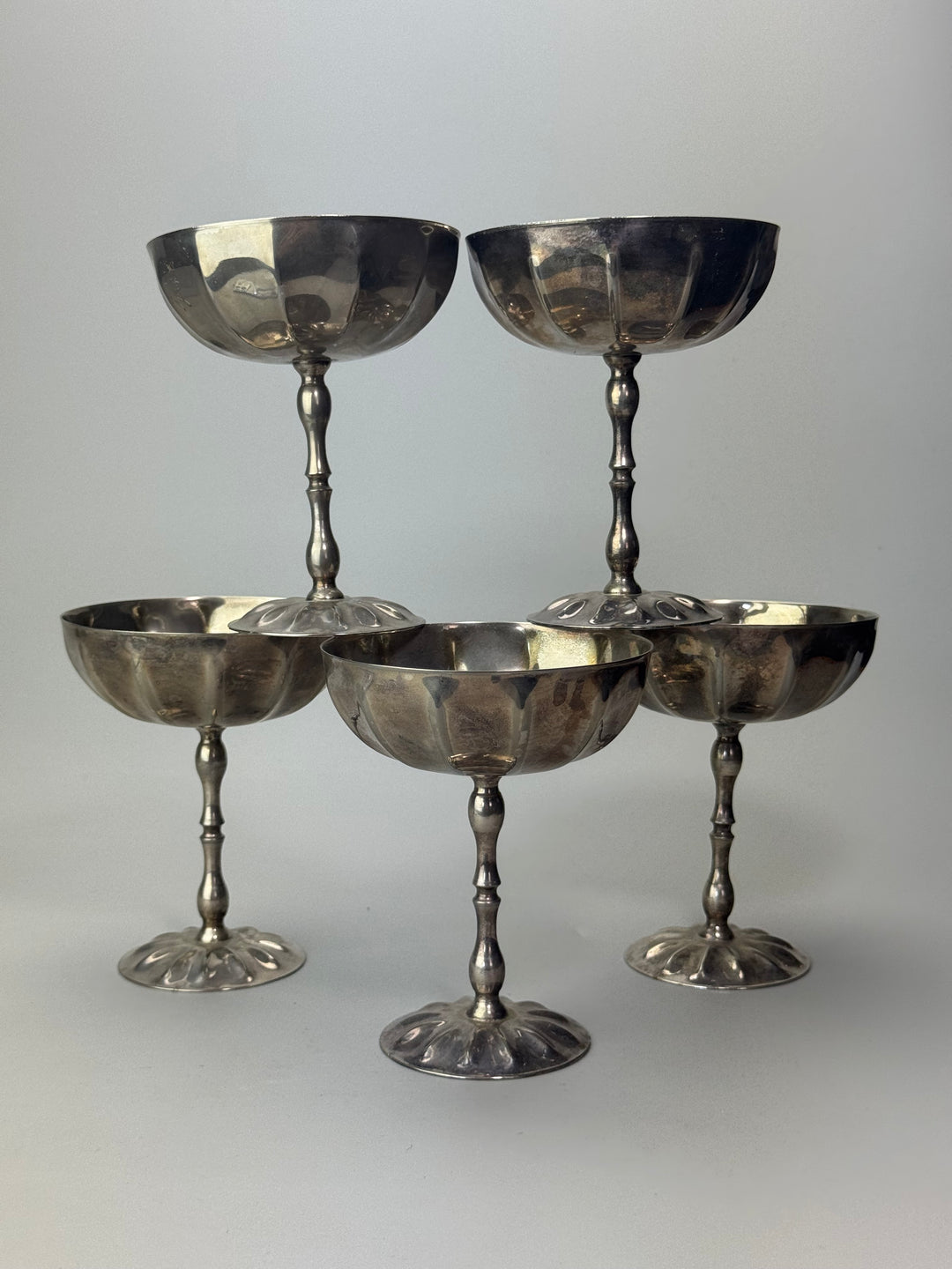 Set di 5 Coppette Vintage Silver Plated