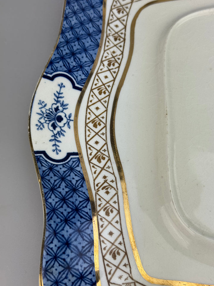Vassoio Wood & Sons “Yuan” in porcellana inglese blu e oro