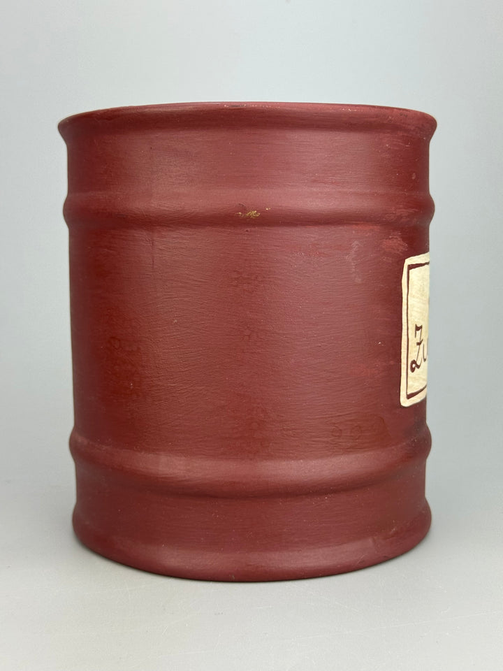 Coppia di Barattoli da Cucina in Ceramica Dipinta a Mano “Farina” e “Zucchero” Stile Rustico