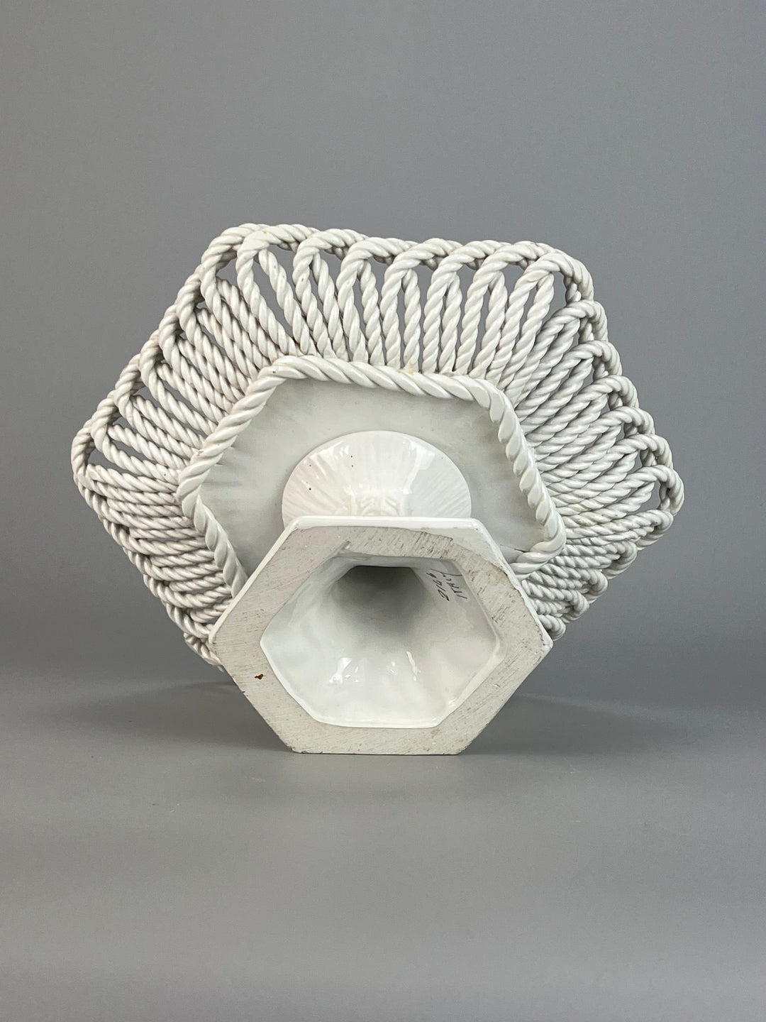 Alzata italiana ceramica bianca vintage