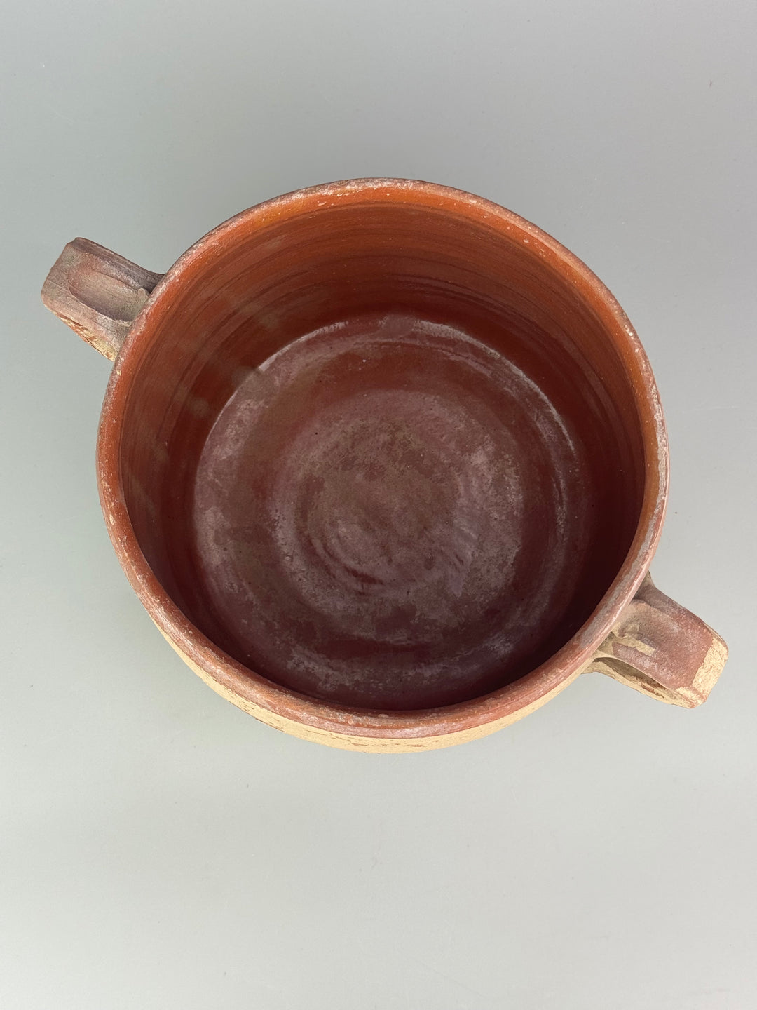 Contenitore rustico vintage in terracotta con due manici