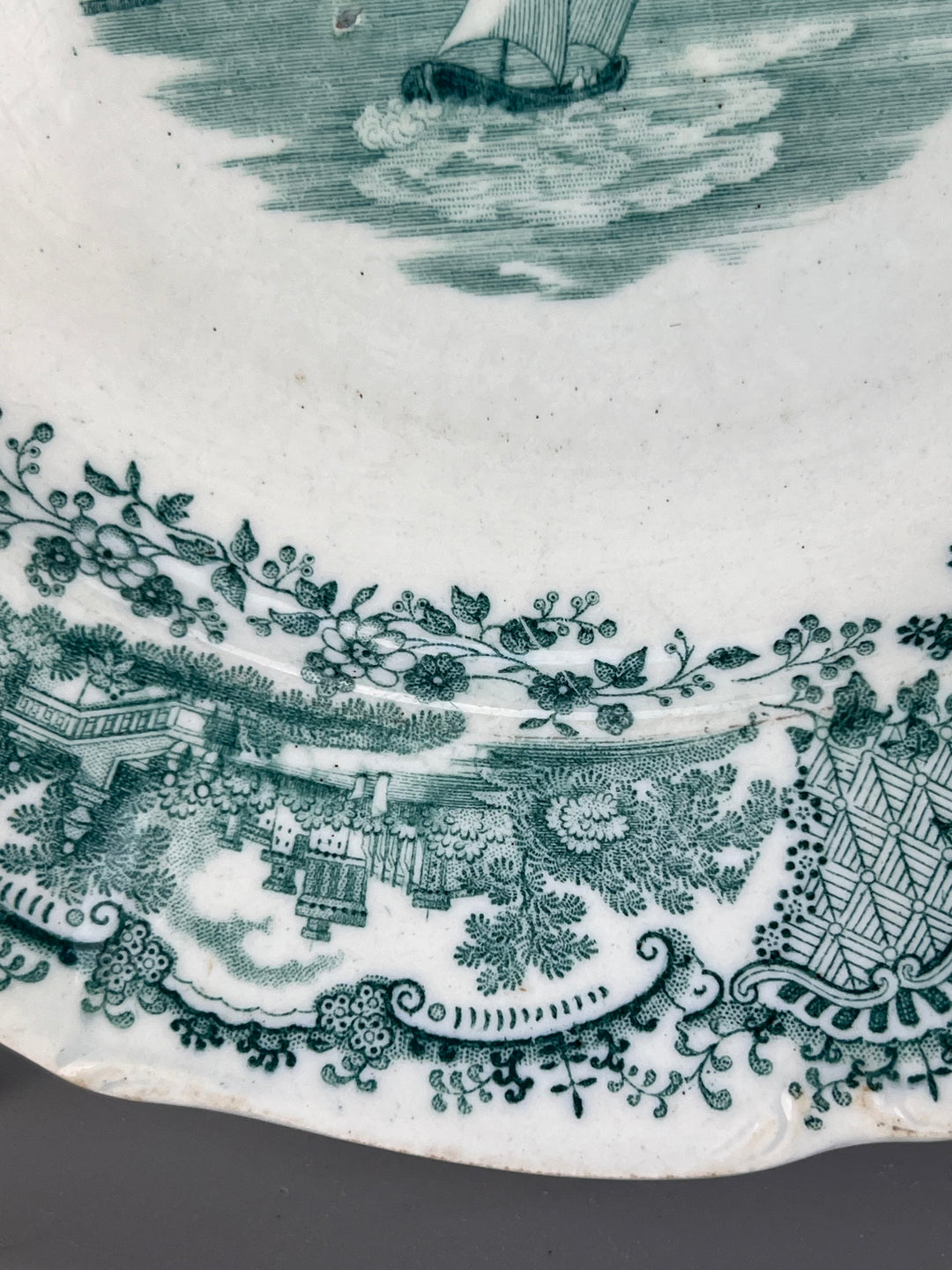 Piatto ceramica Gustavsberg decoro transfer