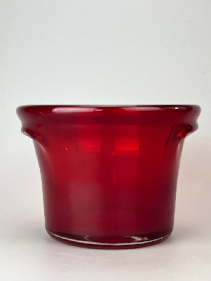 Secchiello da Ghiaccio in Vetro Rosso – Design Vintage