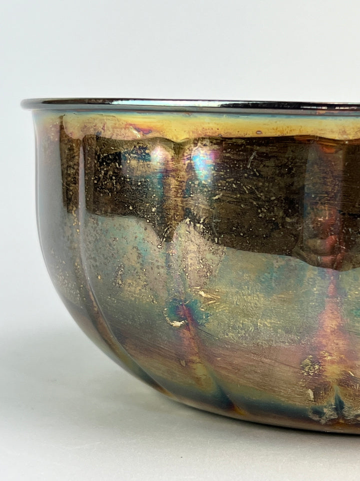 Centrotavola vintage in silverplate, Ciotola con coperchio e piatto coordinato